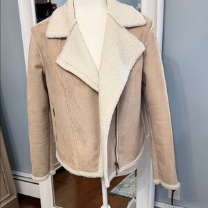 cupcakes & cashmere Cream and Tan Teddy Jacket